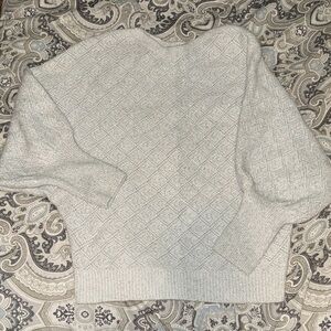NWOT White and Silver Glitter Dolman Sweater
